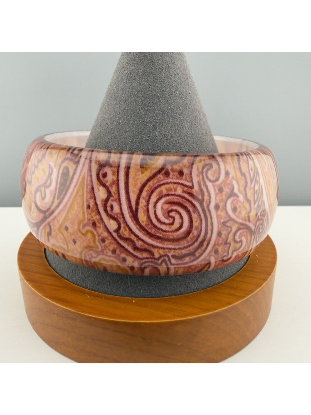 Vintage Bangle Bracelet Paisley Chunky Wide Fall Autumn Colors Brown Red